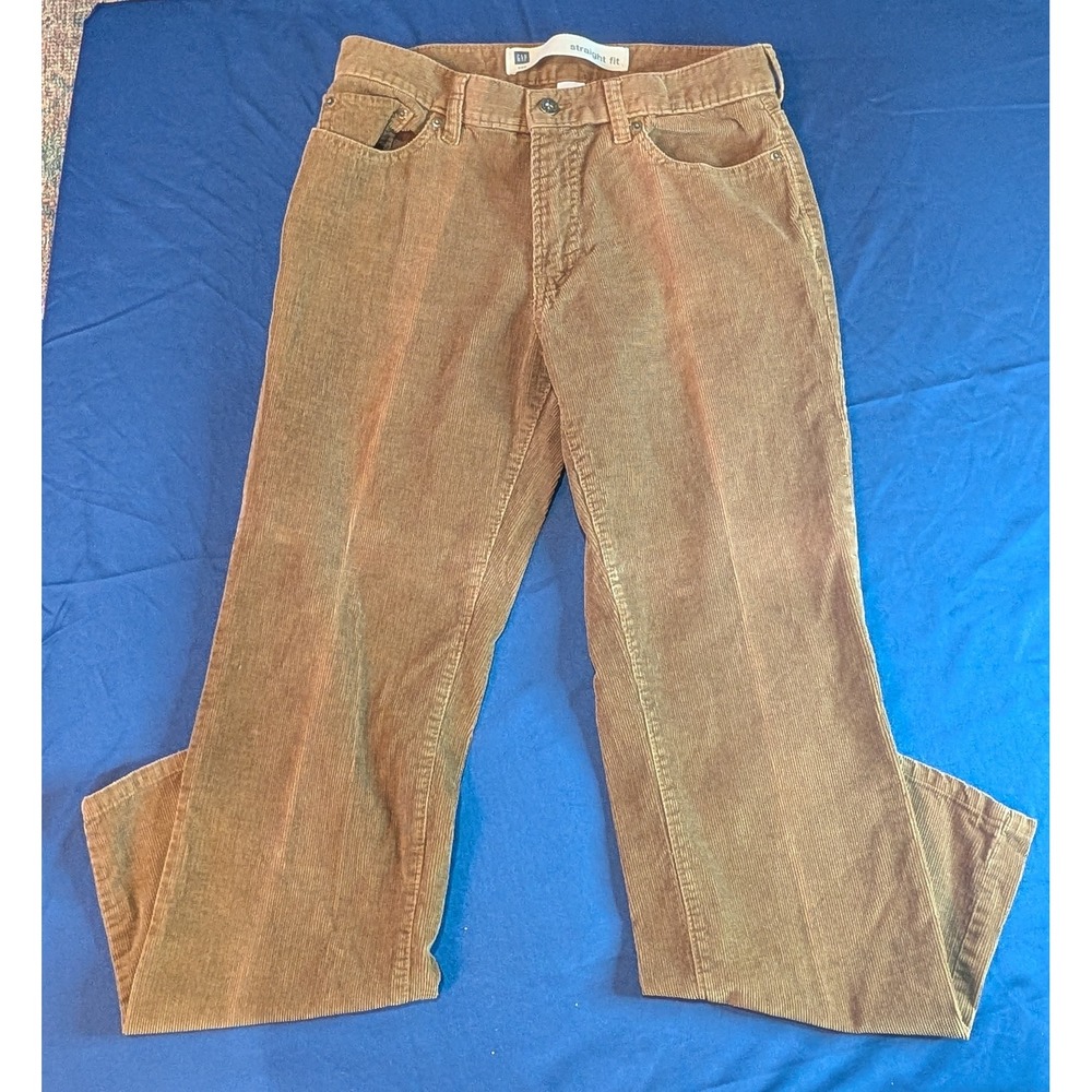 GAP Straight‎ Fit Corduroy Pants Women's 29x30 Brown Casual Classic Trousers